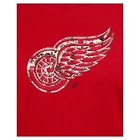 T-shirt à imprimé floral rouge Detroit Red Wings Glam Game de New Era pour femme