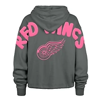 Sweat à capuche court Bright Side Venice '47 gris pour femme des Detroit Red Wings