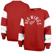 Women's '47 Red Detroit Wings Eephus Barred Pullover Sweatshirt