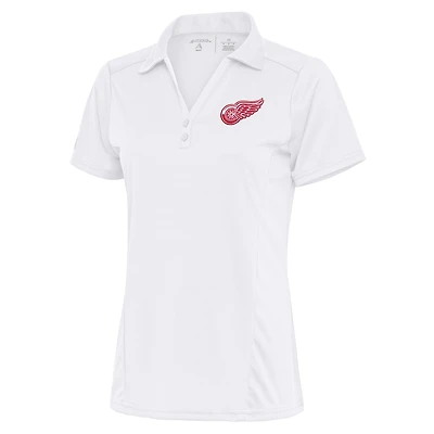 Women's Antigua White Detroit Red Wings Team Logo Tribute Polo