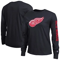 Women's Champion  Black Detroit Red Wings 2-Hit Long Sleeve T-Shirt