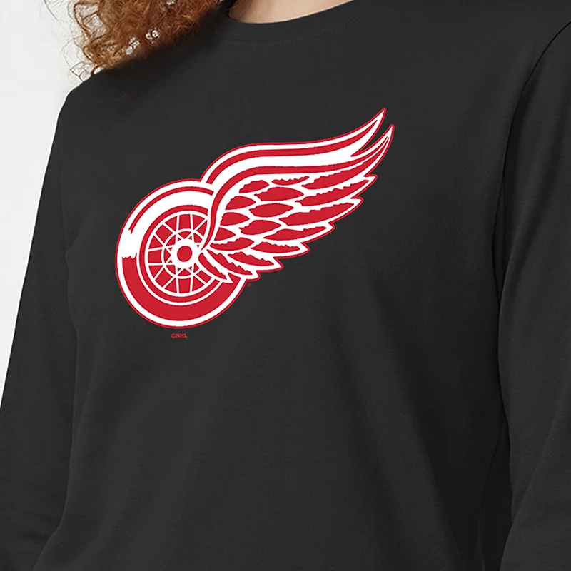Women's Champion Black Detroit Red Wings 2-Hit Long Sleeve T-Shirt