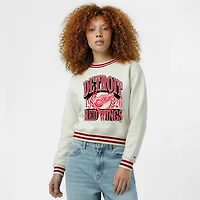 Women's Champion  Cream Detroit Red Wings Bold Laurels Reverse Weave Yarn Crewneck Sweatshirt