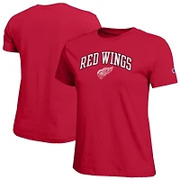 Women's Champion  Red Detroit Wings Arch Mascot Logo T-Shirt