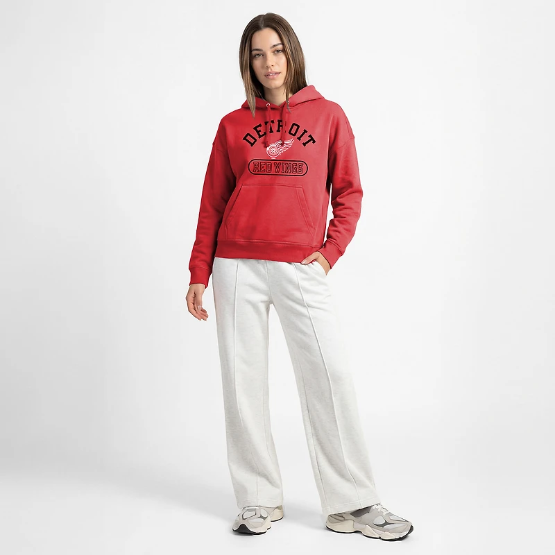 Women's Champion  Red Detroit Wings Arched Pill Box Hoodie