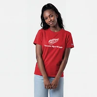 Women's Champion  Red Detroit Wings Wordmark Lockup T-Shirt