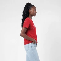 Women's Champion  Red Detroit Wings Wordmark Lockup T-Shirt