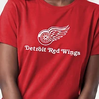 Women's Champion  Red Detroit Wings Wordmark Lockup T-Shirt