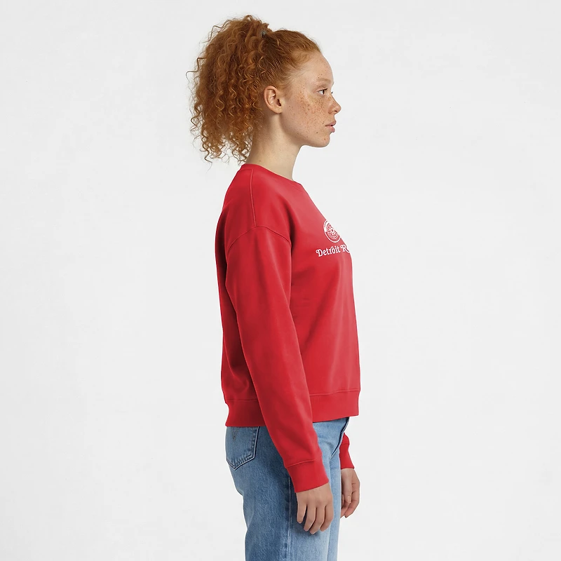 Women's Champion  Scarlet Detroit Red Wings Wordmark Lockup Powerblend Sweatshirt