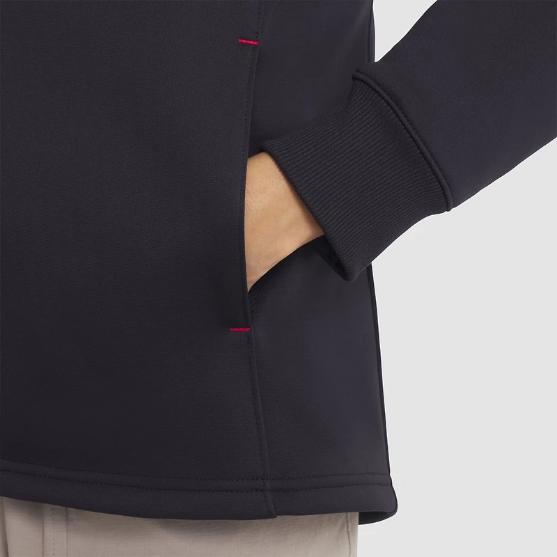 Sweat à capuche zippé entièrement Fanatics Black Detroit Red Wings Authentic Pro Rink Raglan pour femme