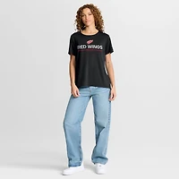 T-shirt technique authentique Pro Rink des Red Wings de Detroit pour femme Fanatics noir