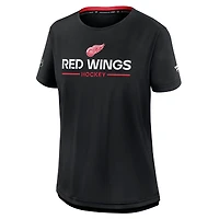 Women's Fanatics Black Detroit Red Wings Authentic Pro Rink Tech T-Shirt