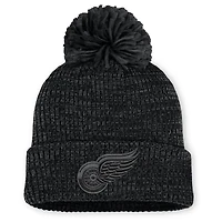Women's Fanatics Black Detroit Red Wings Authentic Pro Road Cuffed Knit Hat with Pom