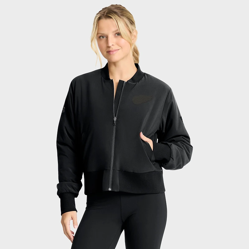 Women's Fanatics Black Detroit Red Wings Authentic Pro Road Full-Zip Bomber Jacket