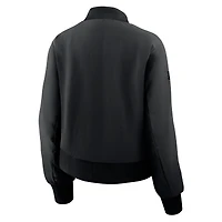 Blouson aviateur entièrement zippé Fanatics noir authentique des Red Wings de Detroit pour femme