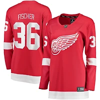 Fanatics pour femmes Christian Fischer Red Detroit Wings Maillot de joueur échappé à domicile