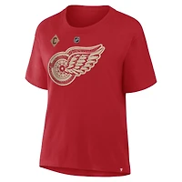 Women's Fanatics Dylan Larkin Red Detroit Wings Authentic Stack Name & Number T-Shirt