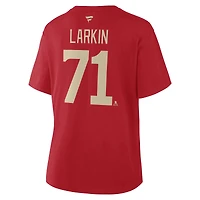 Women's Fanatics Dylan Larkin Red Detroit Wings Authentic Stack Name & Number T-Shirt