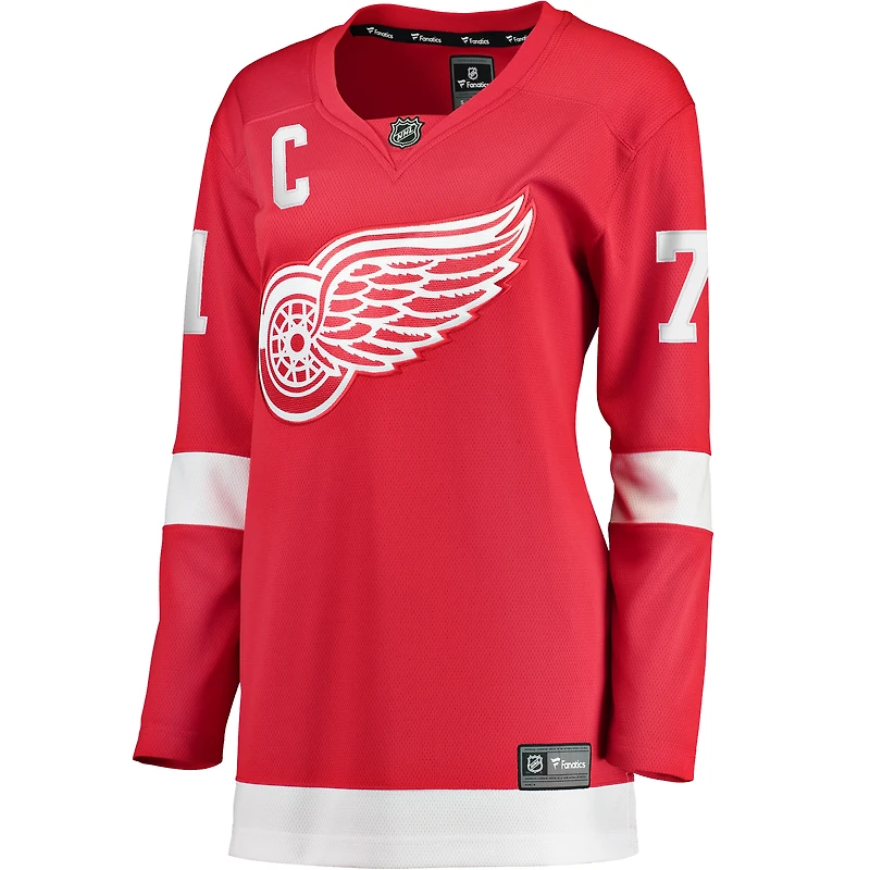 Maillot de joueur Dylan Larkin Red Detroit Wings Home Premier Breakaway Captain's Patch pour femmes Fanatics