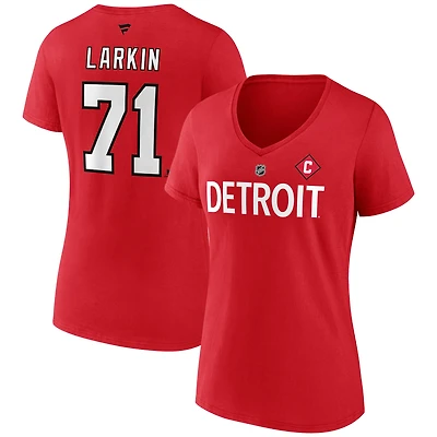 Fanatics pour femmes Dylan Larkin Red Detroit Wings Special Edition 2.0 Nom et numéro T-shirt à col en V