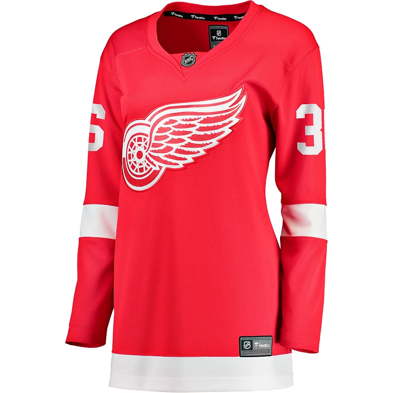 Maillot rouge des Red Wings de Detroit pour femmes, John Gibson, équipe la franchise féminine