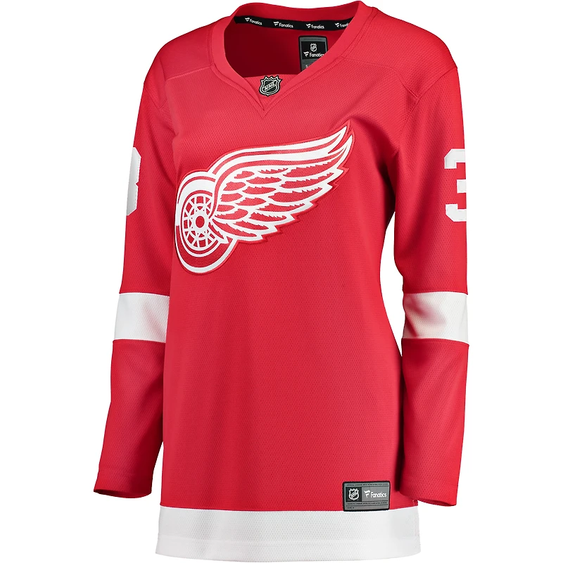Fanatics pour femmes Justin Holl Red Detroit Wings Maillot de joueur échappé à domicile