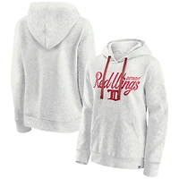 Women's Fanatics  Oatmeal Detroit Red Wings True Classics Quilted Pullover Hoodie