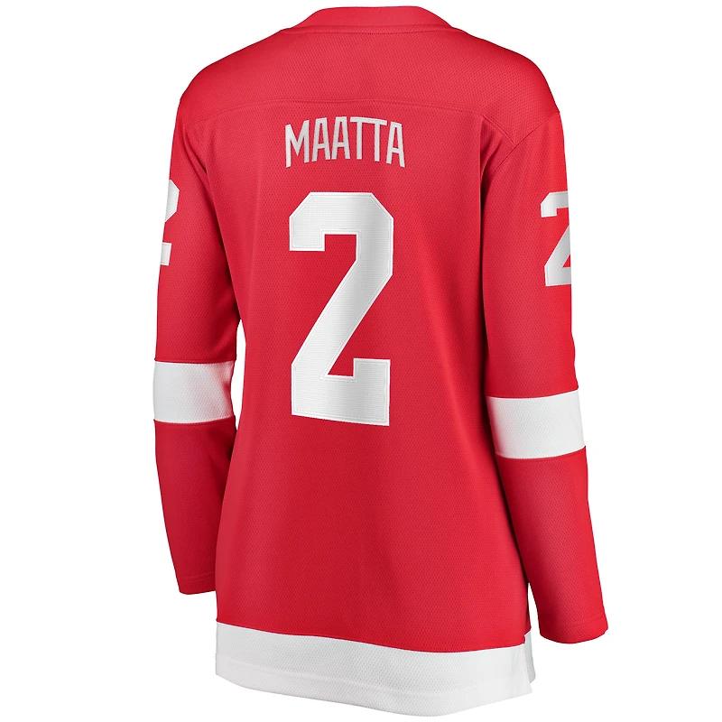 Maillot de joueur échappé à domicile des Fanatics Olli Maatta Red Detroit Wings pour femmes