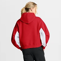 Sweat à capuche boxy rouge carreaux arrière des Red Wings de Detroit Fanatics pour femmes