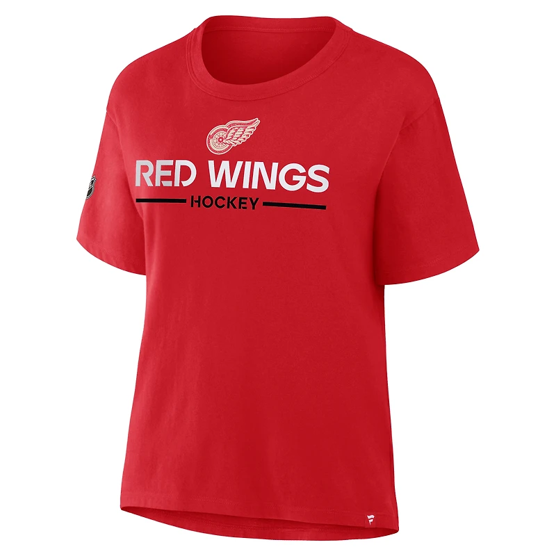 T-shirt rouge du centenaire des Red Wings de Detroit pour femmes