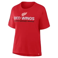 T-shirt rouge du centenaire des Red Wings de Detroit pour femmes