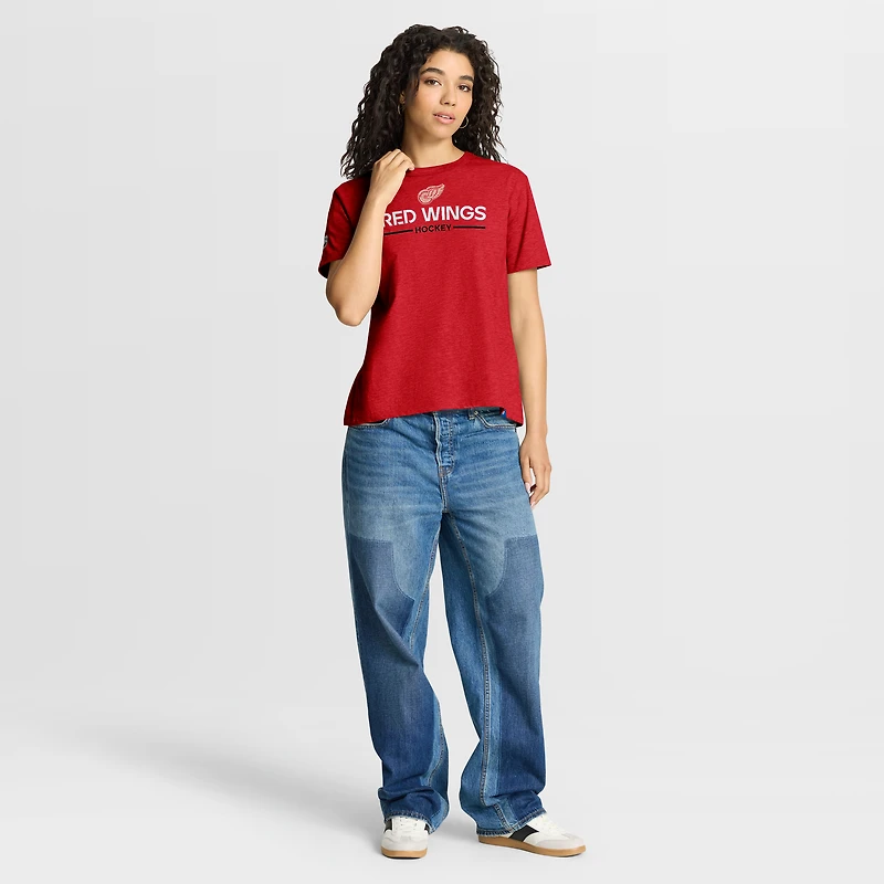 T-shirt rouge du centenaire des Red Wings de Detroit pour femmes