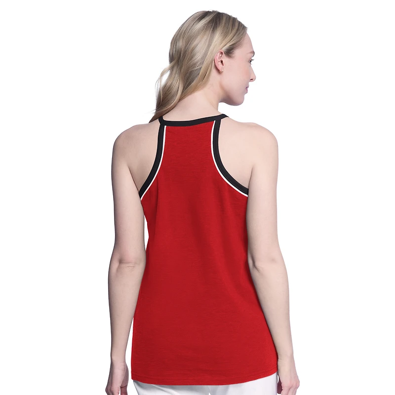Women's G-III 4Her by Carl Banks Red Detroit Wings Curveball Racerback Scoop Neck Slub Tank Top