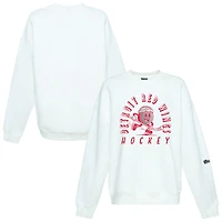 Women's Hype and Vice White Detroit Red Wings Action Mascot Oversized Sweatshirt
