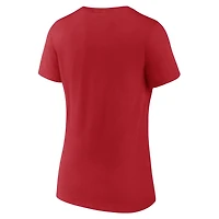 Women's Logo Athletic  Red Detroit Wings Arch Victory V-Neck T-Shirt