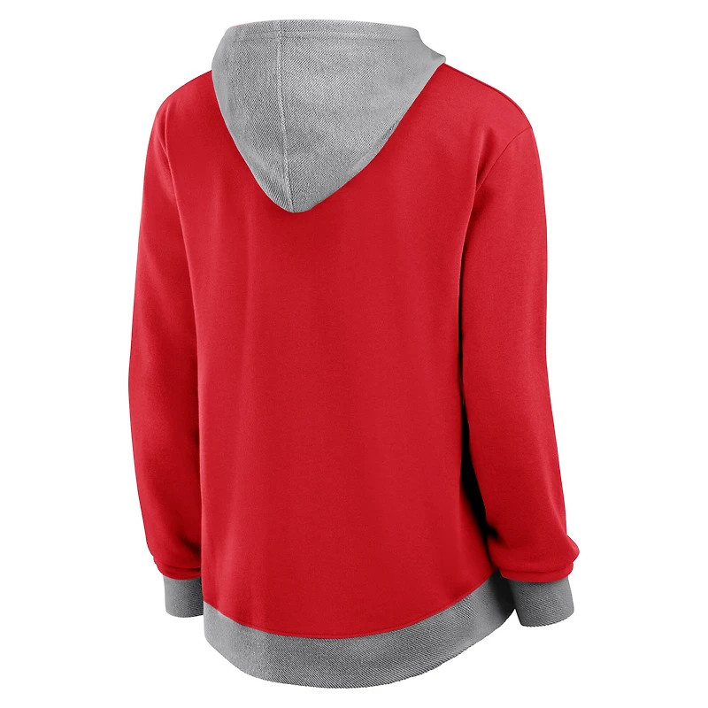 Women's Logo Athletic Red Detroit Wings Hit It French Terry Full-Zip Hoodie