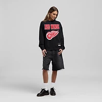 Women's Mitchell & Ness Black Detroit Red Wings Core Oversized Sweatshirt