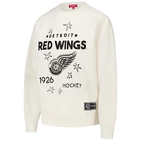 Sweat-shirt à capuche pour femme Mitchell & Ness avec logo Detroit Red Wings 3.0 crème