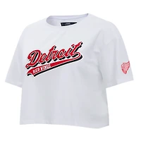 T-shirt court Pro Standard pour femmes des Red Wings de Detroit Boxy Script Tail