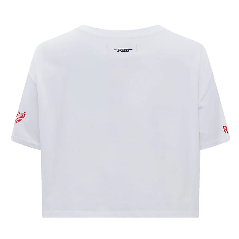 T-shirt court Pro Standard pour femmes des Red Wings de Detroit Boxy Script Tail