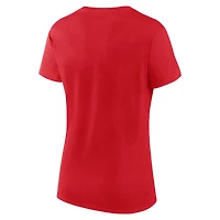 Women's Red Detroit Wings Launch Scoop Neck T-Shirt