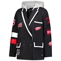 Women's The Wild Collective Black Detroit Red Wings Original 6 Hooded Blazer