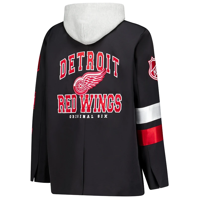 Women's The Wild Collective Black Detroit Red Wings Original 6 Hooded Blazer