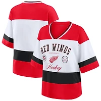 T-shirt rouge/blanc style maillot des Red Wings de Detroit pour femme WEAR by Erin Andrews