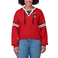 Pull court à lacets rouge Detroit Red Wings pour femme WEAR by Erin Andrews
