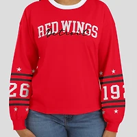 T-shirt de sport à manches longues rouge des Red Wings Detroit pour femme WEAR by Erin Andrews
