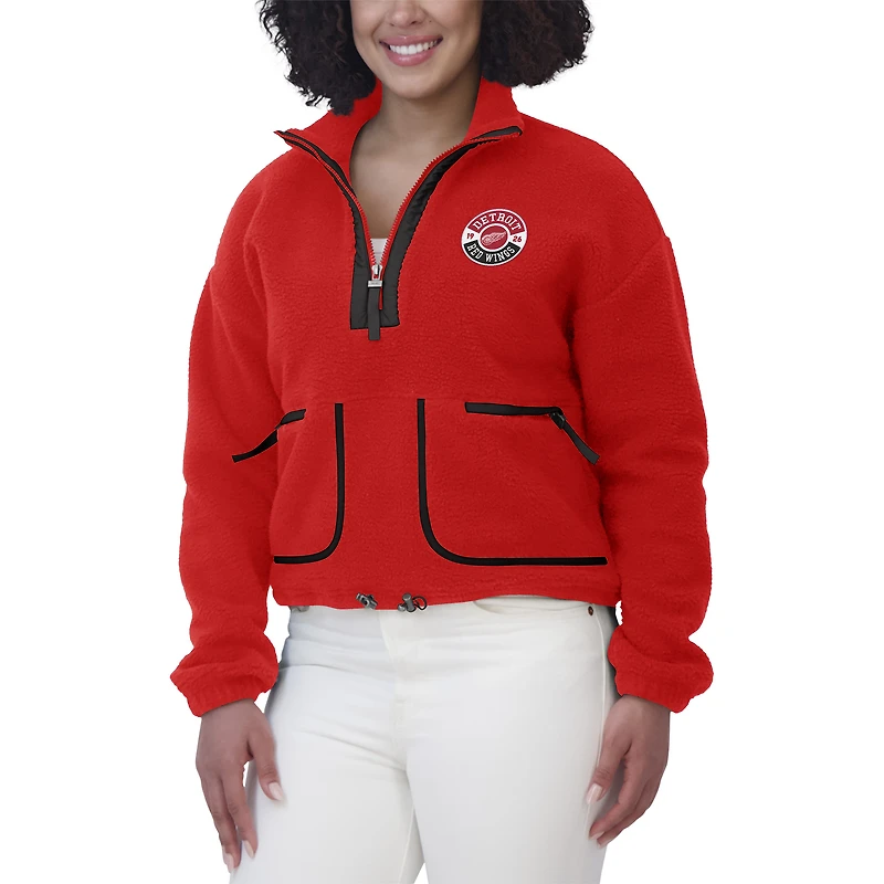 Women's WEAR by Erin Andrews  Red Detroit Wings Polar Fleece Half-Zip Jacket