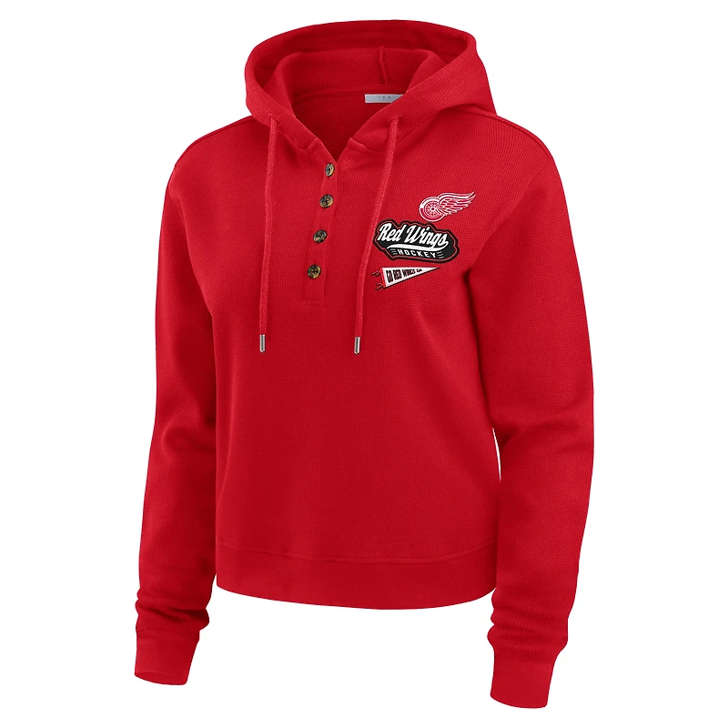 Sweat à capuche en tricot gaufré rouge Detroit Red Wings pour femme WEAR by Erin Andrews