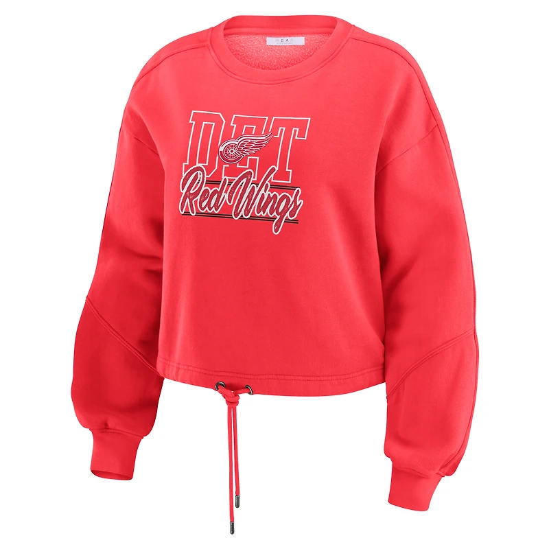 Ensemble de détente pour femme WEAR by Erin Andrews Red Detroit Wings en molleton délavé avec sweat-shirt et short