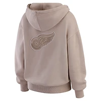 Women's WEAR by Erin Andrews  Tan Detroit Red Wings Washed Pullover Crewdie